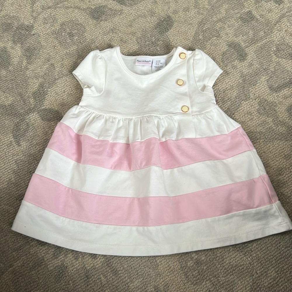 Piper & Posie Pink & White Striped Dress